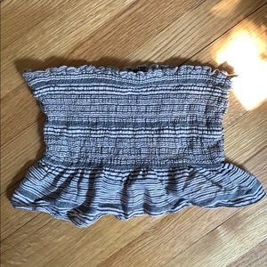 Strapless peplum crop top